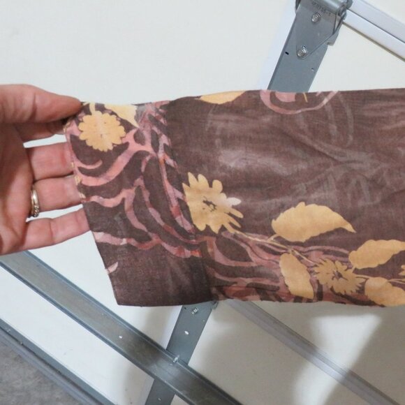 BOGO Napa Valley Woman Semi Sheer Button Down 3/4 sleeve Blouse Floral Browns 1X - Picture 4 of 8